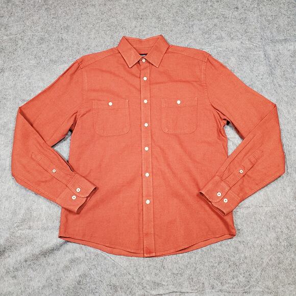 UNTUCKit Shirt Mens Small Hemsworth Orange Button Long Sleeve Preppy Flannel - Picture 1 of 9